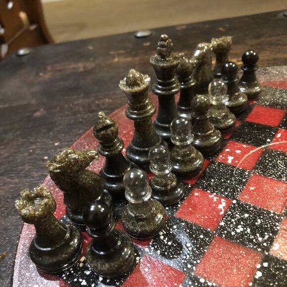 Vinyl Chess Set - Red Galaxy (Resin Pieces) - Picture 5 of 11